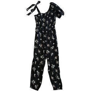Rebecca Taylor Silk Floral one shoulder jumpsuit womens size 6